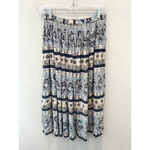 WORTHINGTON Vintage Midi Skirt Boho Floral 90s Cottagecore Elastic Waist Medium